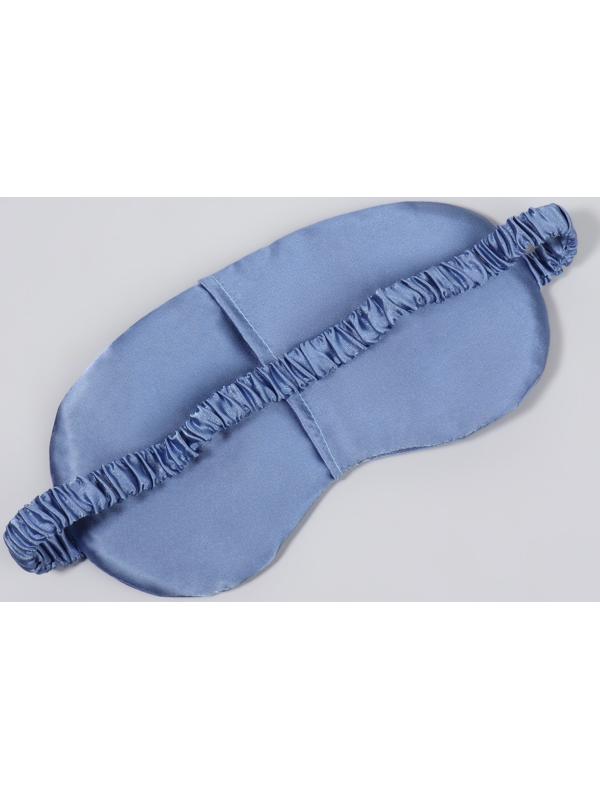 Маска для сна «ШЁЛК», 19 × 10 см, резинка одинарная, цвет тёмно-синий