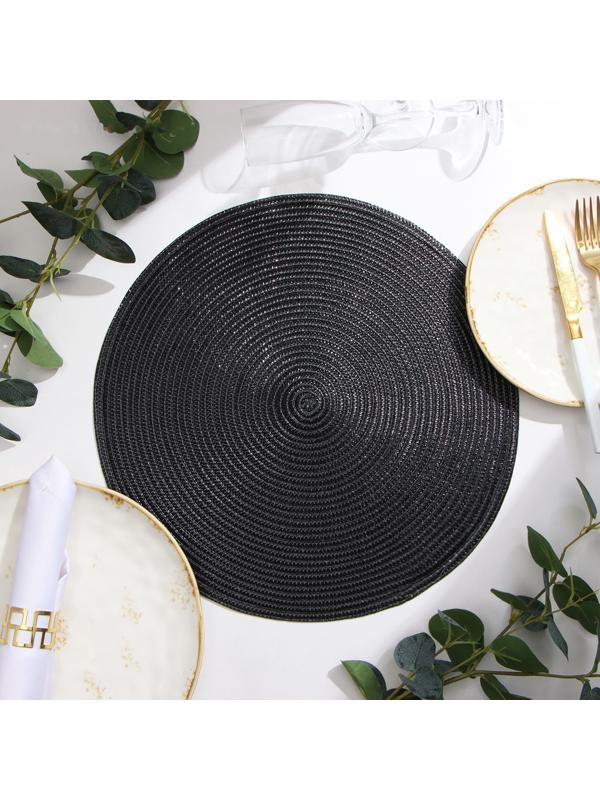 Салфетка сервировочная Доляна цв.черный, d 38 см