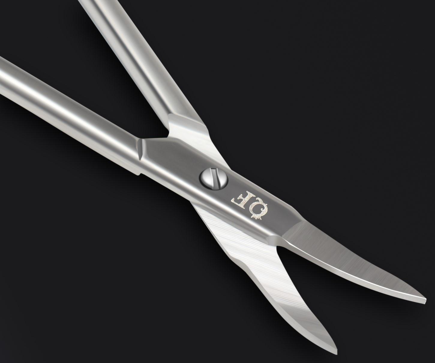 Ножницы маникюрные «Premium», загнутые, узкие, 9,5 см, на блистере, цвет серебристый