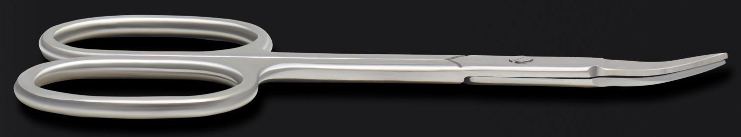 Ножницы маникюрные «Premium», загнутые, узкие, 9,5 см, на блистере, цвет серебристый