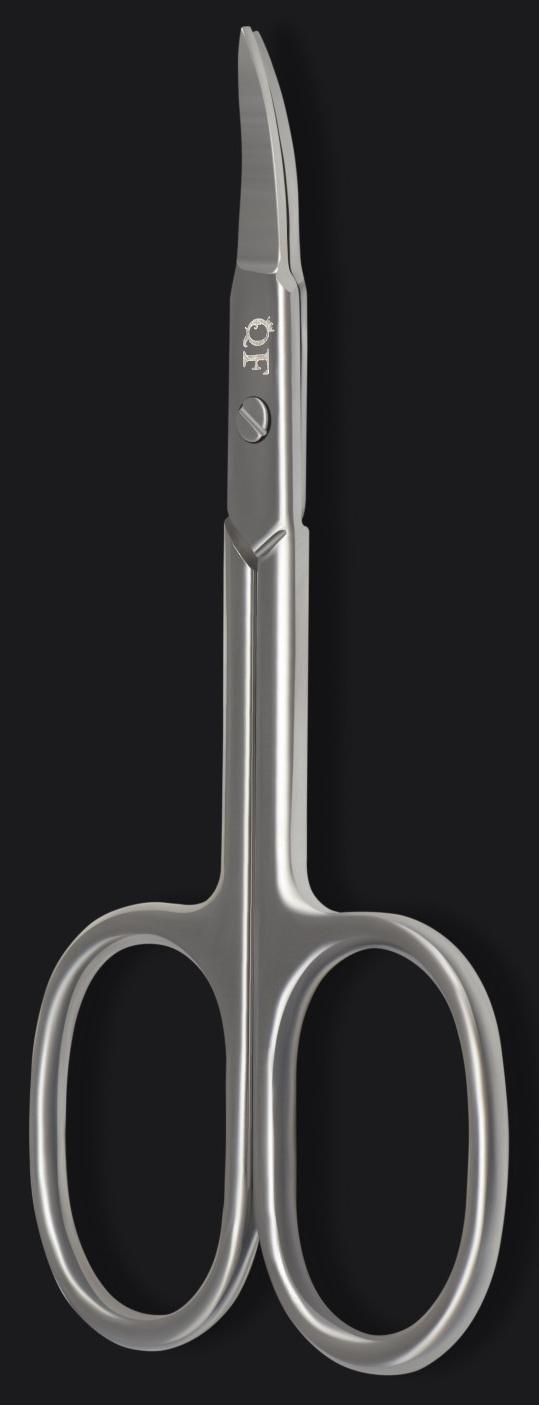 Ножницы маникюрные «Premium», загнутые, узкие, 9,5 см, на блистере, цвет серебристый