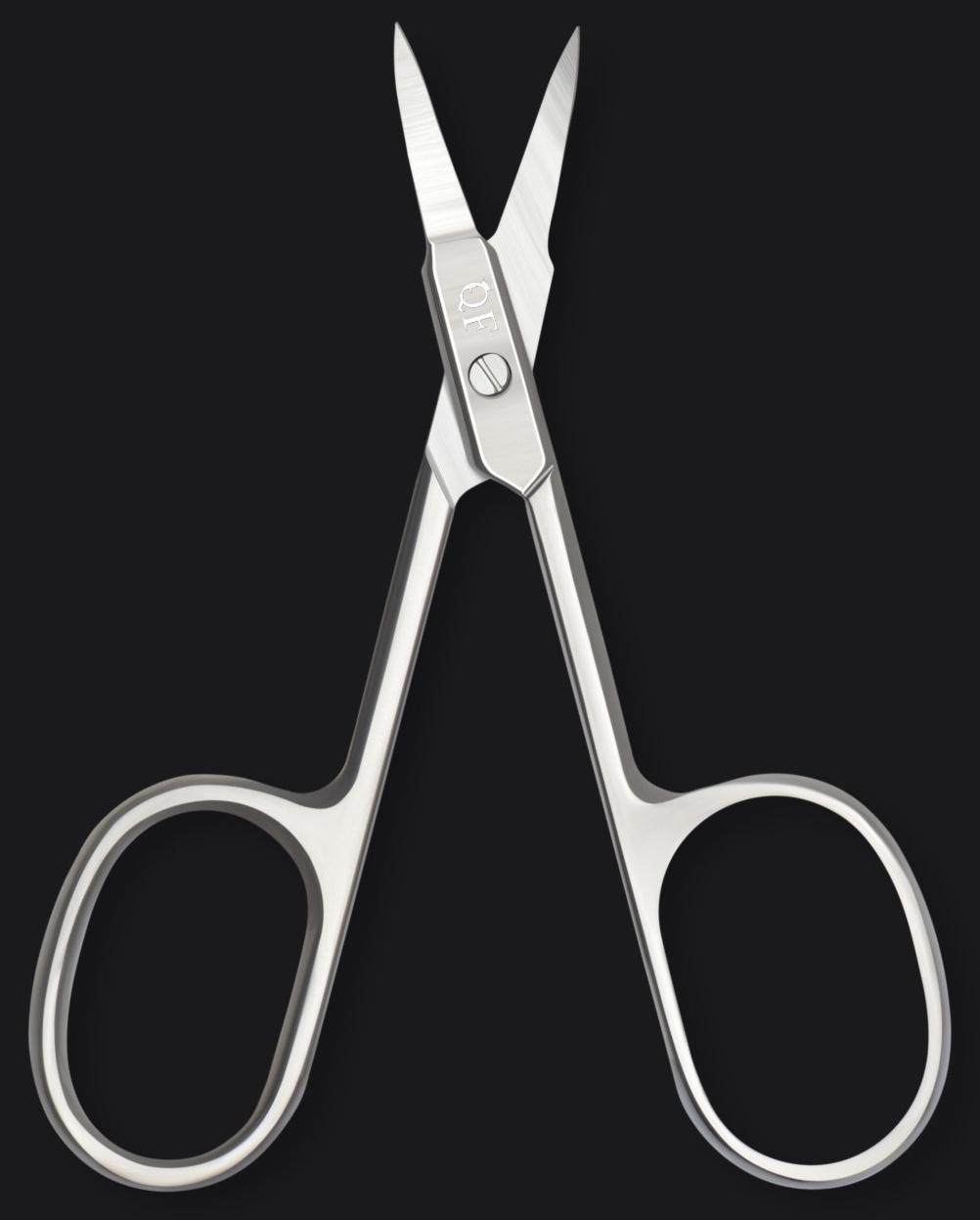 Ножницы маникюрные «Premium», загнутые, узкие, 9,5 см, на блистере, цвет серебристый