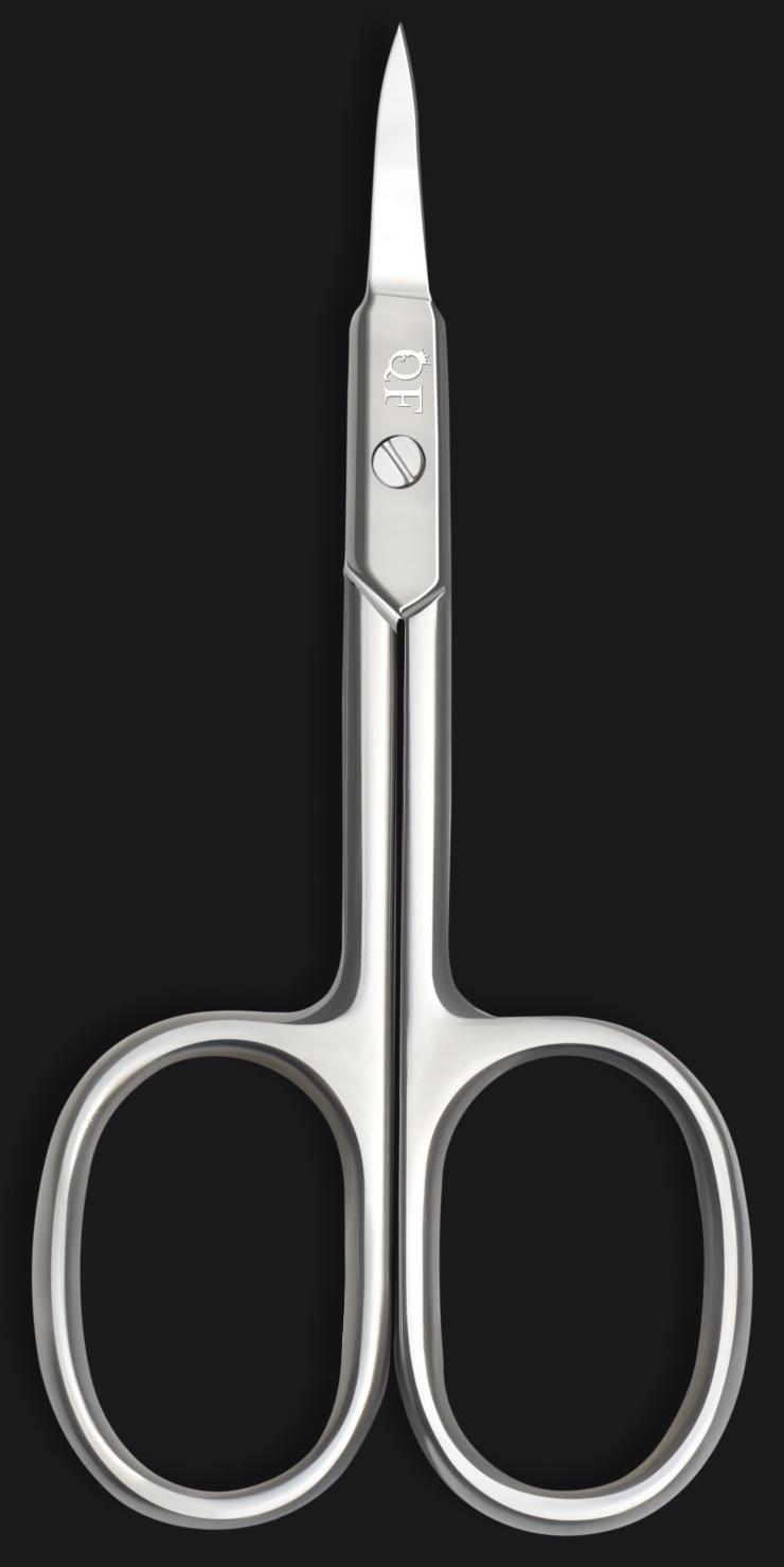 Ножницы маникюрные «Premium», загнутые, узкие, 9,5 см, на блистере, цвет серебристый