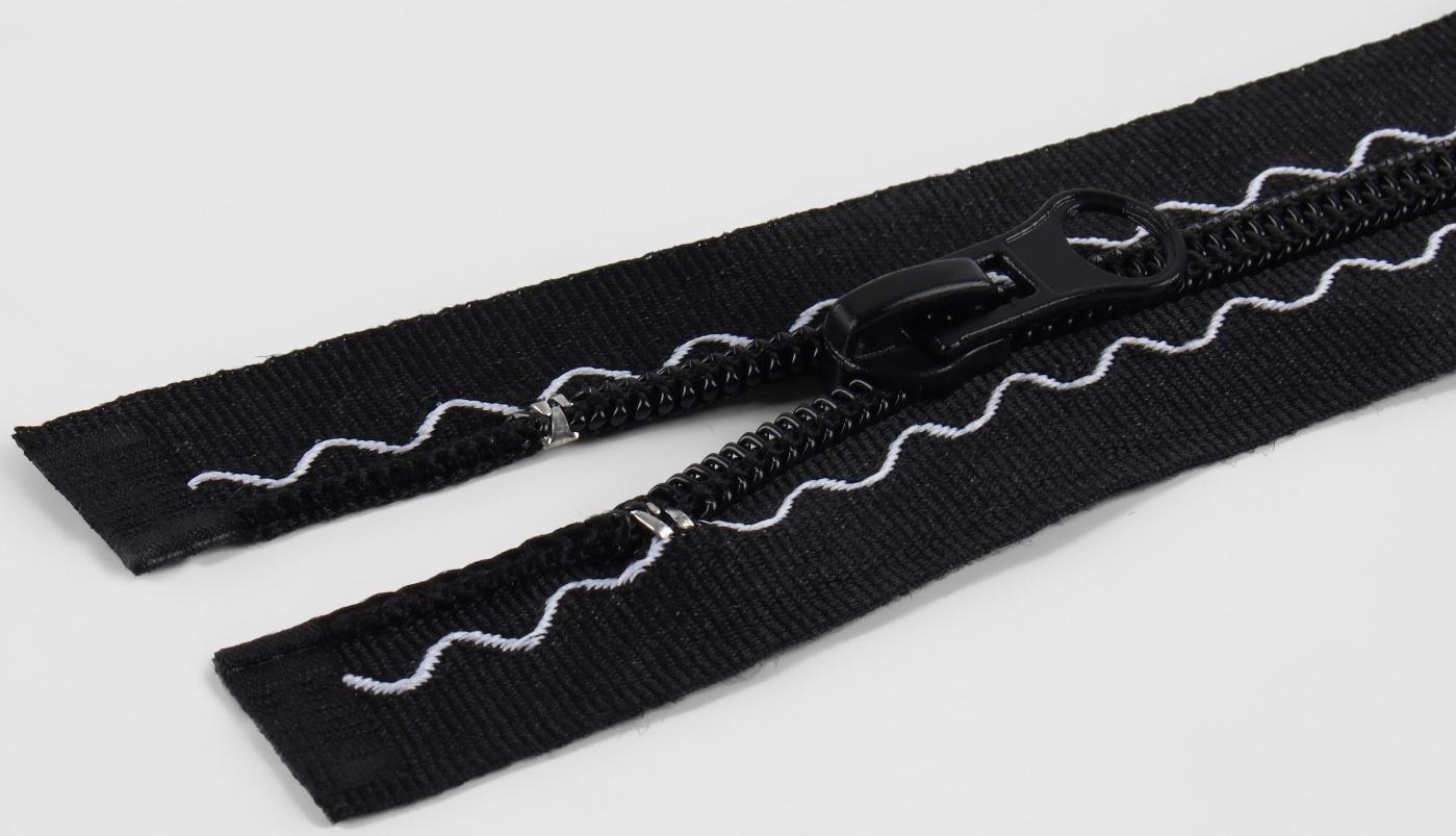 Молния «Спираль», №5, разъёмная, замок автомат, 60 см, цвет чёрный