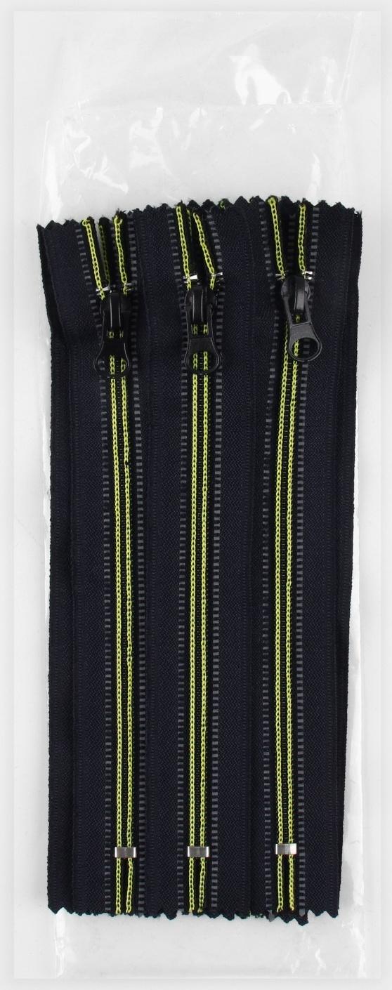 Молния «Спираль», светоотражающая, №5, неразъёмная, замок автомат, 18 см, цвет чёрный/зелёный