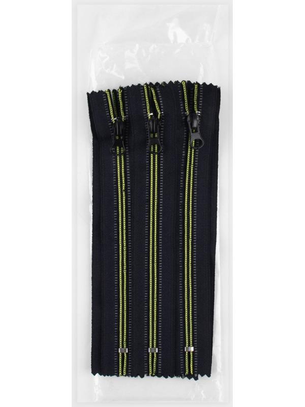 Молния «Спираль», светоотражающая, №5, неразъёмная, замок автомат, 18 см, цвет чёрный/зелёный