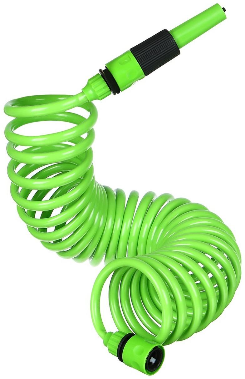 Шланг спиральный, L = 7,5 м, насадка, коннектор 2 шт., штуцер d = 1/2