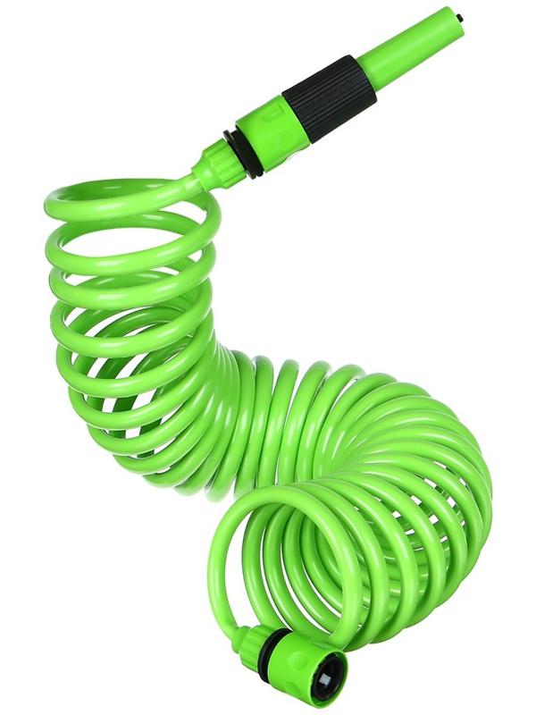 Шланг спиральный, L = 7,5 м, насадка, коннектор 2 шт., штуцер d = 1/2