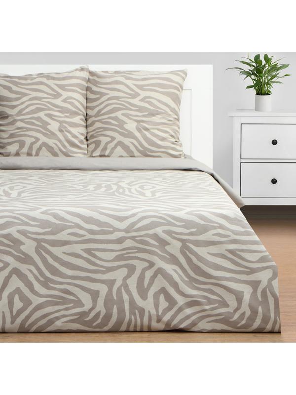 Постельное бельё Этель евро Beige zebra, 200х217 см, 220х240 см, 70х70 см -2 шт, бязь 125 г/м2