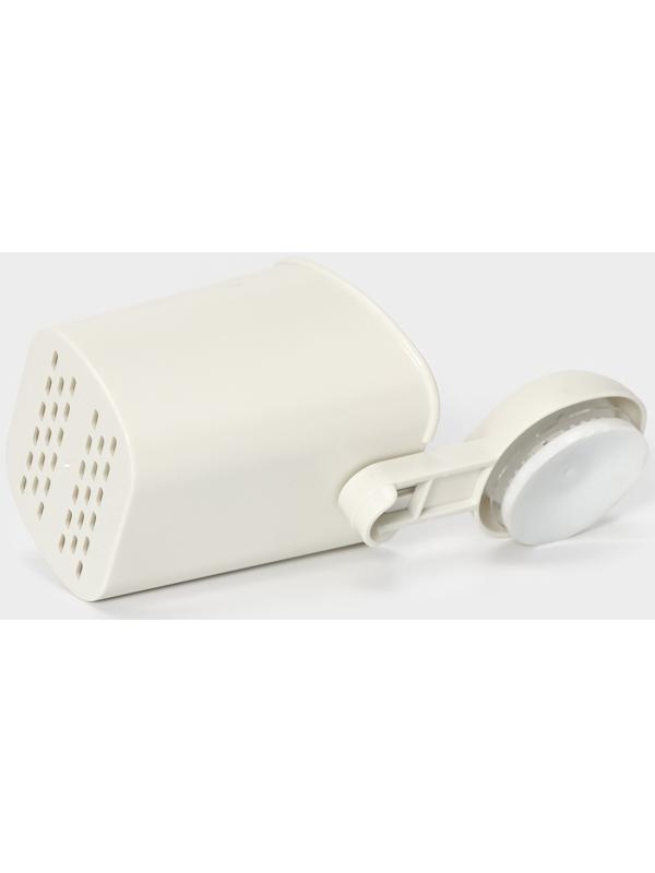 Держатель для зубных щёток на вакуумной присоске, 9×7,7×19 см, цвет белый