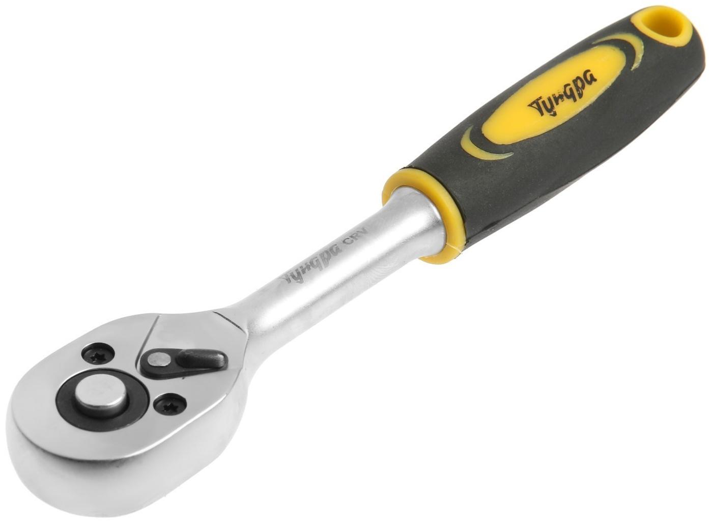 Набор торцевых головок ТУНДРА, трещотка, CrV, 1/4