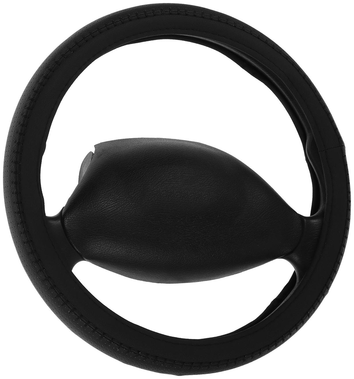 Оплетка на руль Nova Bright экокожа перфорированная, черная, M