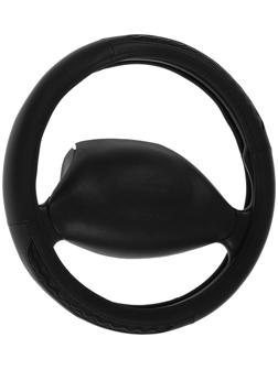 Оплетка на руль Nova Bright экокожа , черная, волнообразные вставки, M