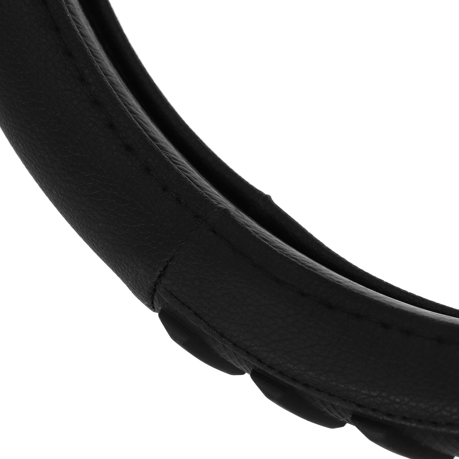 Оплетка на руль Nova Bright экокожа, черная, фигурные резиновые вставки, M