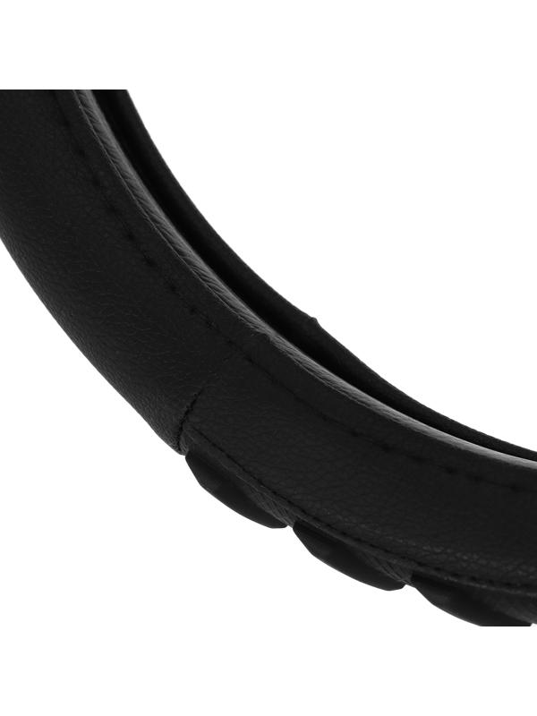 Оплетка на руль Nova Bright экокожа, черная, фигурные резиновые вставки, M