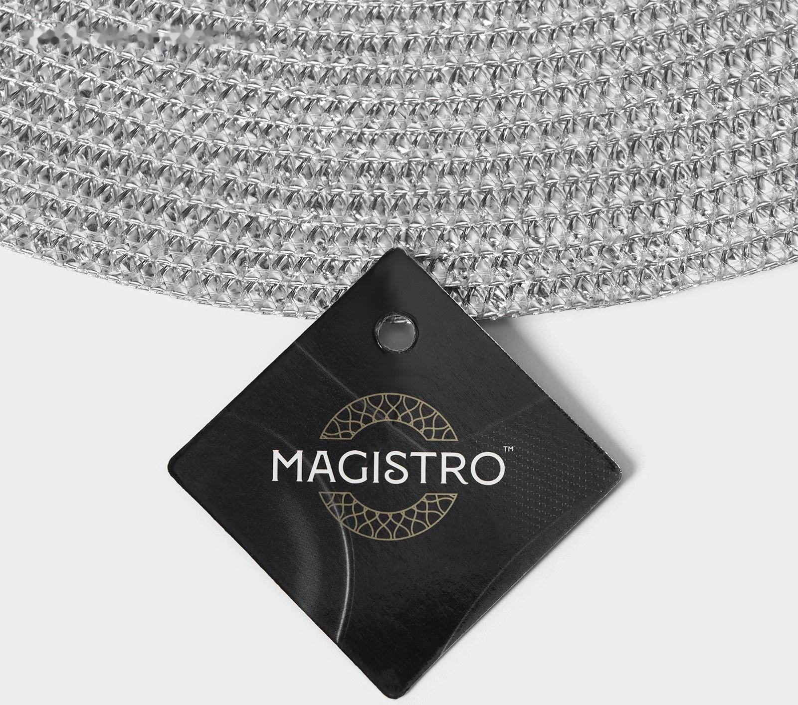 Салфетка сервировочная на стол Magistro «Глори», d=38 см, цвет серебро