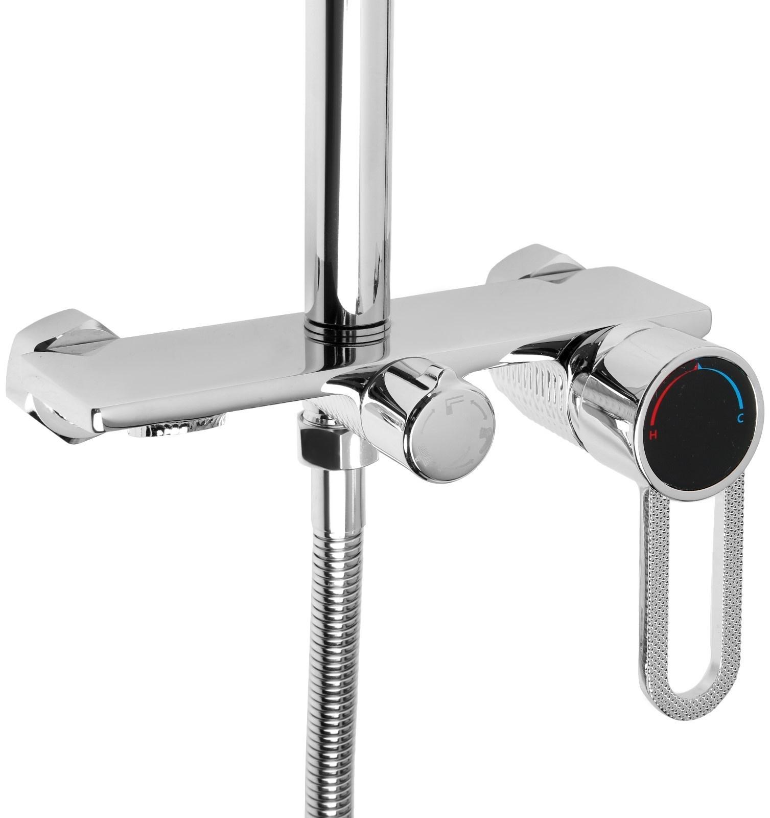 Душевая система ZEIN Z3892, излив в корпусе, лейка верхняя d=23 см, ручная 11.5 см, хром