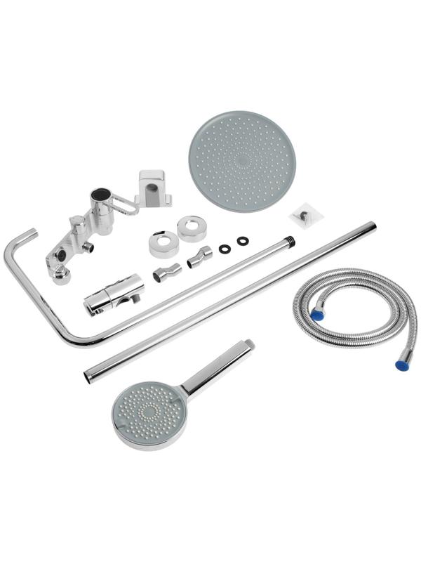 Душевая система ZEIN Z3892, излив в корпусе, лейка верхняя d=23 см, ручная 11.5 см, хром