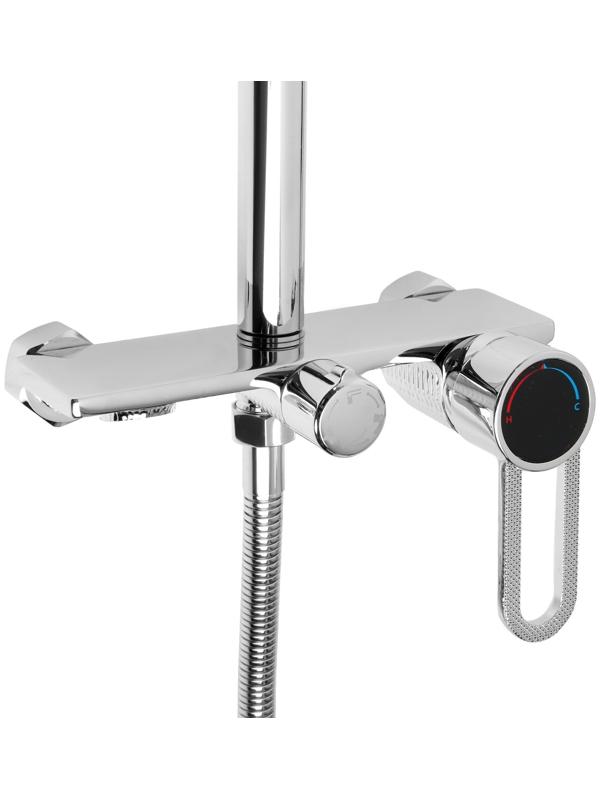 Душевая система ZEIN Z3892, излив в корпусе, лейка верхняя d=23 см, ручная 11.5 см, хром