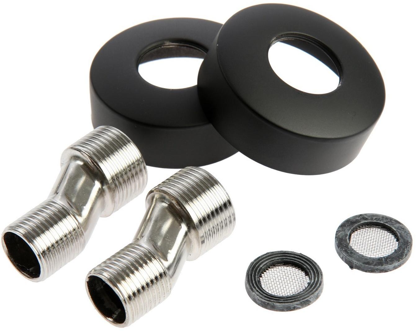 Душевая система ZEIN Z3895, с термостатом, лейка верхняя d=23 см, ручная 12.5 см, черная