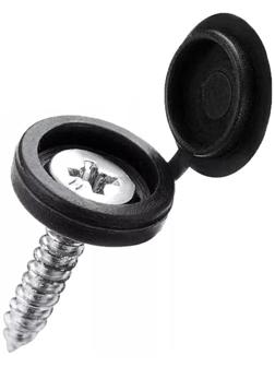 Декоративный колпачок для саморезов, черный, набор 100 шт