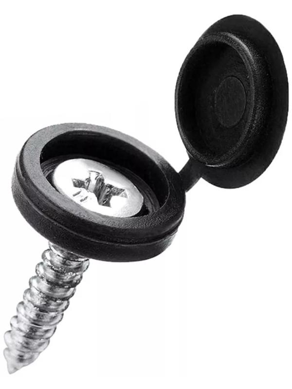 Декоративный колпачок для саморезов, черный, набор 100 шт