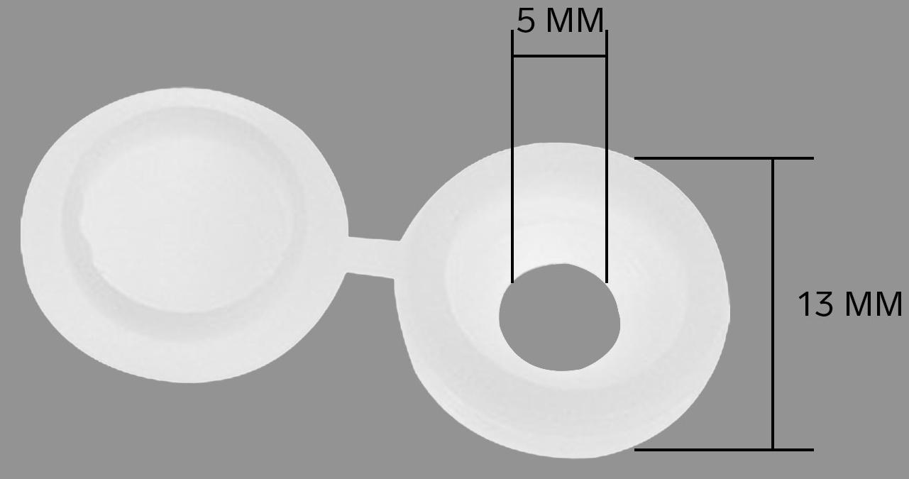 Декоративный колпачок для саморезов, белый, набор 100 шт