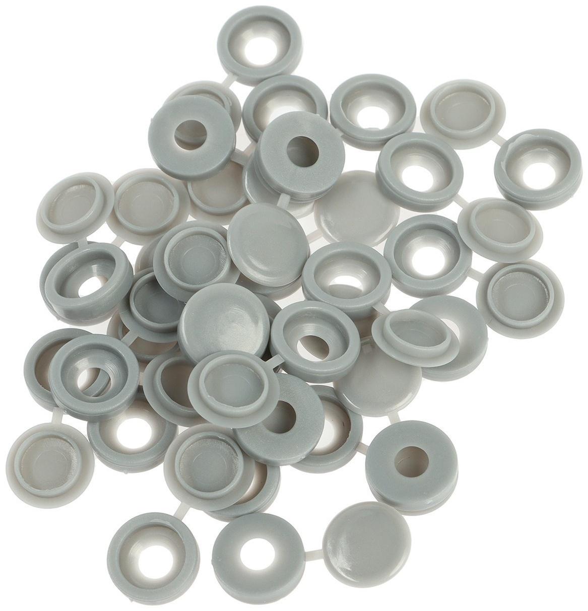 Декоративный колпачок для саморезов, серый, набор 100 шт