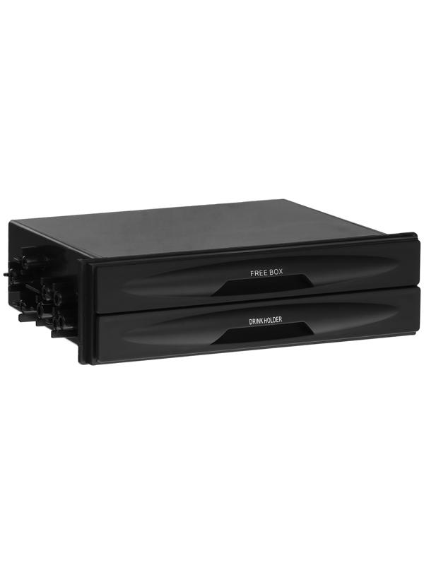 Универсальный подстаканник и органайзер пространства 1DIN, черный