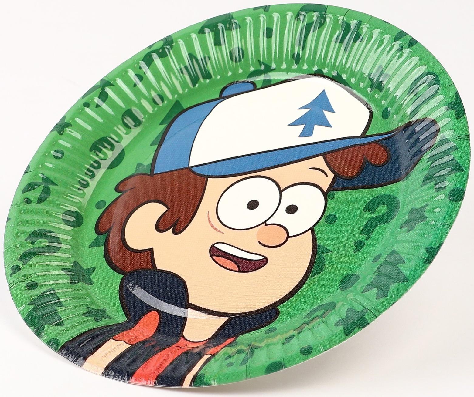 Тарелки бумажные, Гравити Фолз, набор 6 шт  18 см