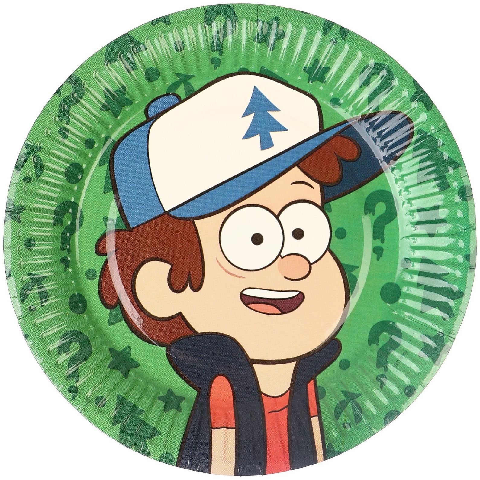 Тарелки бумажные, Гравити Фолз, набор 6 шт  18 см