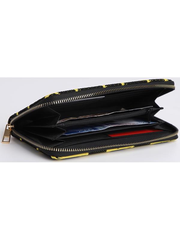 Кошелёк на молнии, цвет чёрный