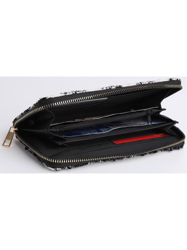 Кошелёк на молнии, цвет чёрный