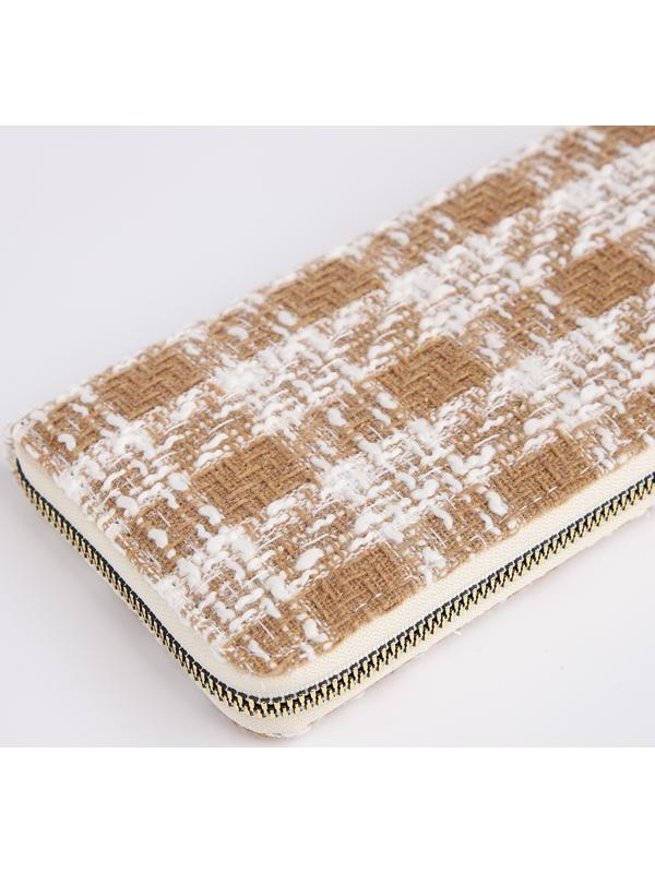 Кошелёк на молнии, цвет бежевый