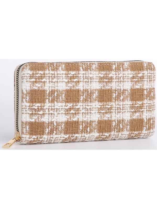 Кошелёк на молнии, цвет бежевый