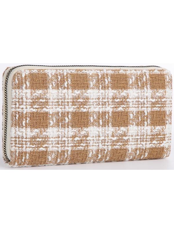 Кошелёк на молнии, цвет бежевый