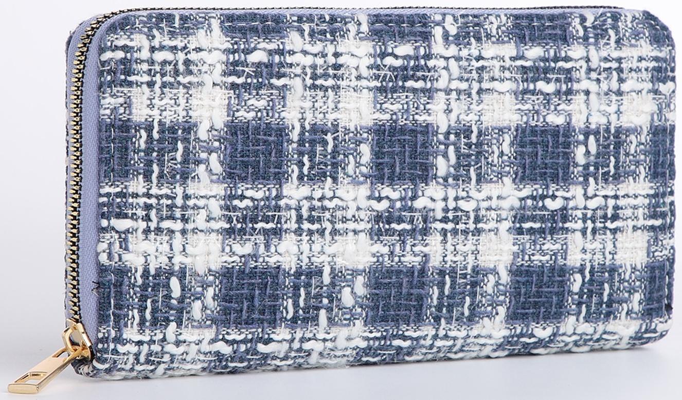 Кошелёк на молнии, цвет голубой