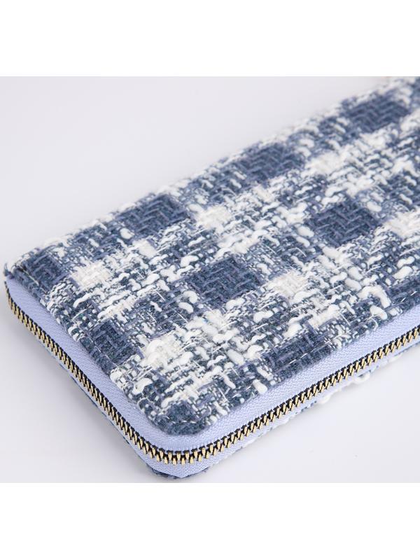 Кошелёк на молнии, цвет голубой