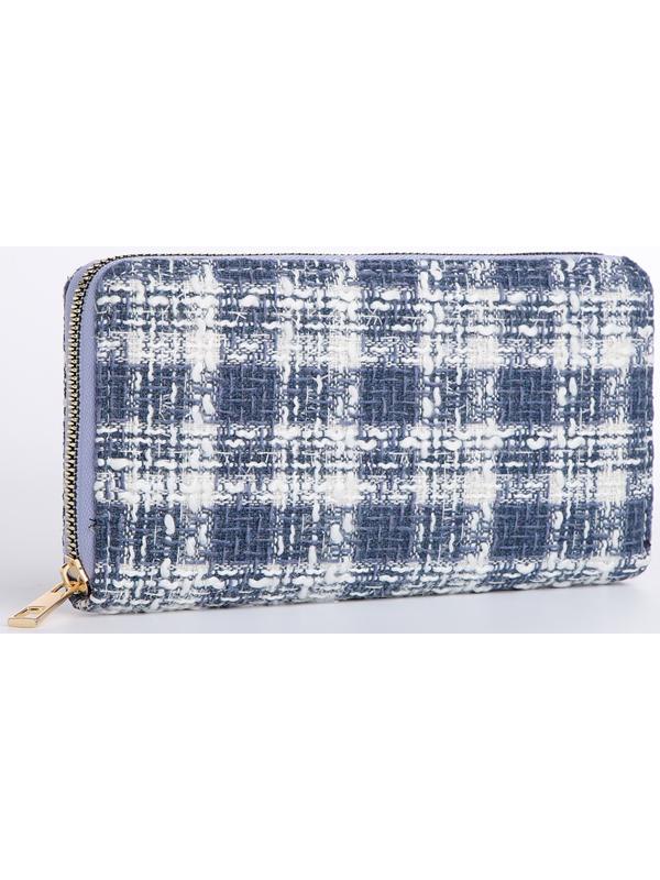 Кошелёк на молнии, цвет голубой