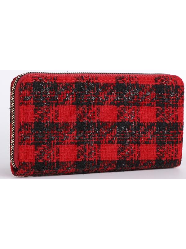 Кошелёк на молнии, цвет красный