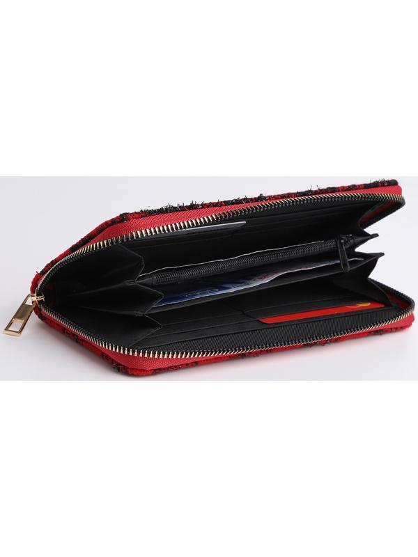 Кошелёк на молнии, цвет красный