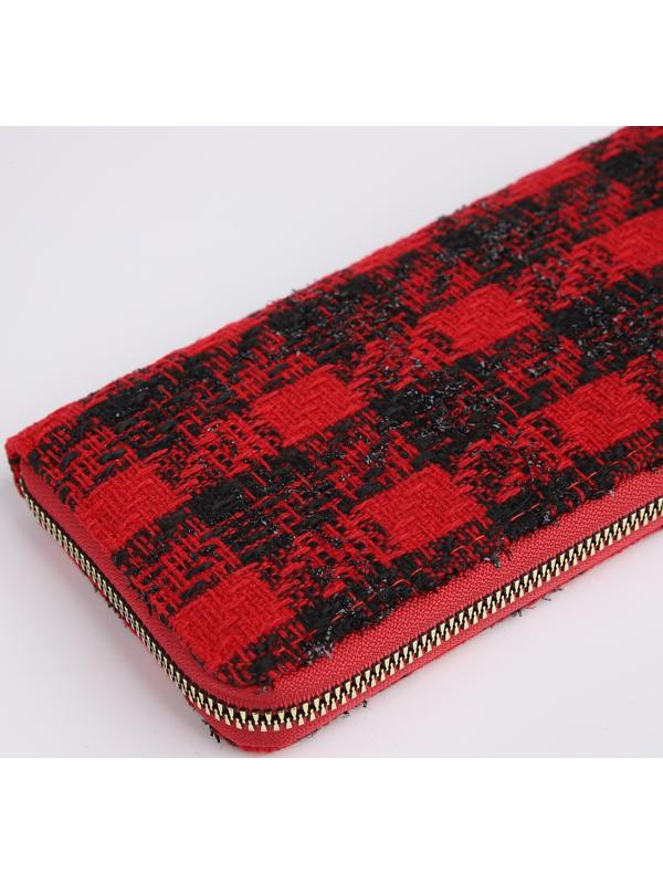 Кошелёк на молнии, цвет красный