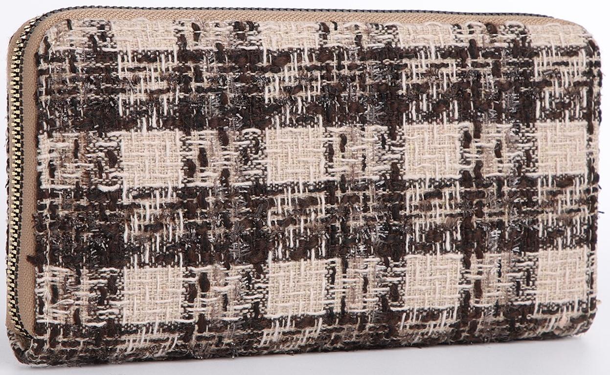 Кошелёк на молнии, цвет коричневый