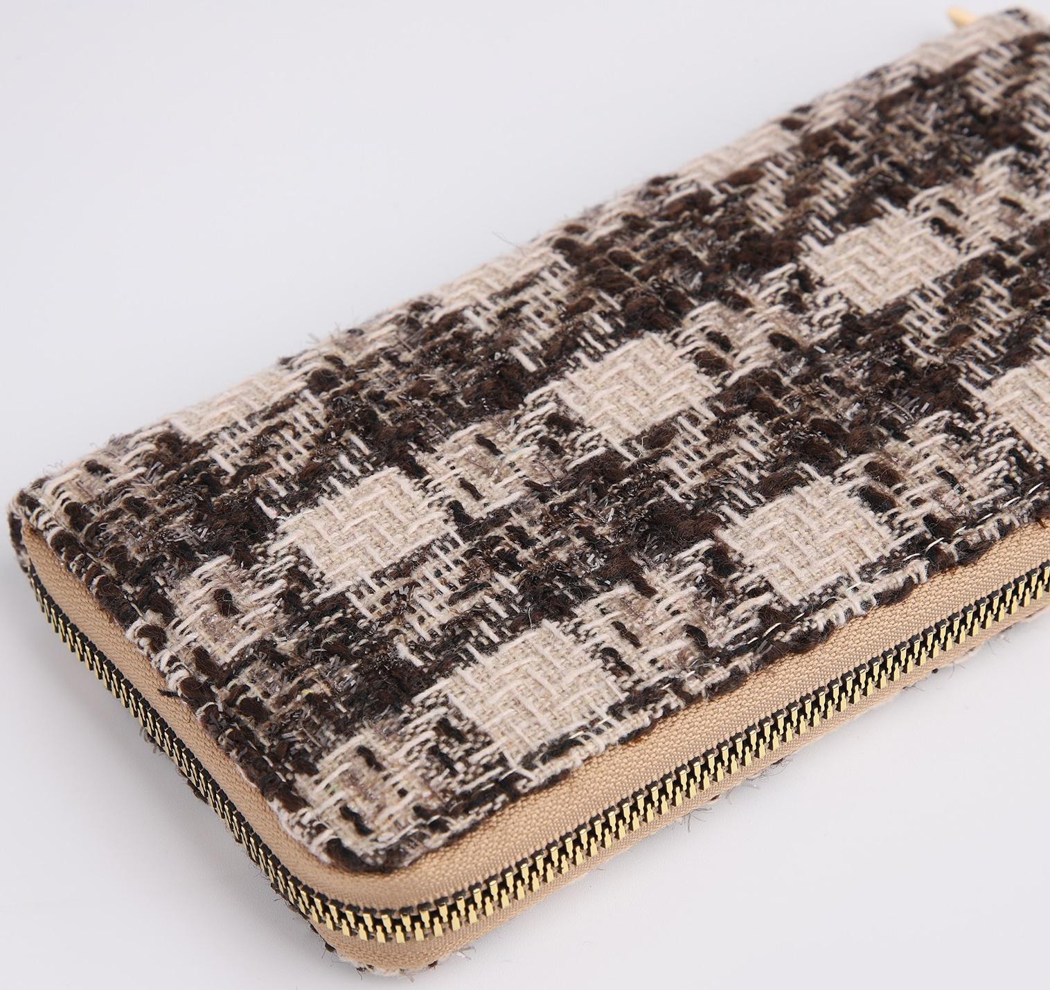 Кошелёк на молнии, цвет коричневый