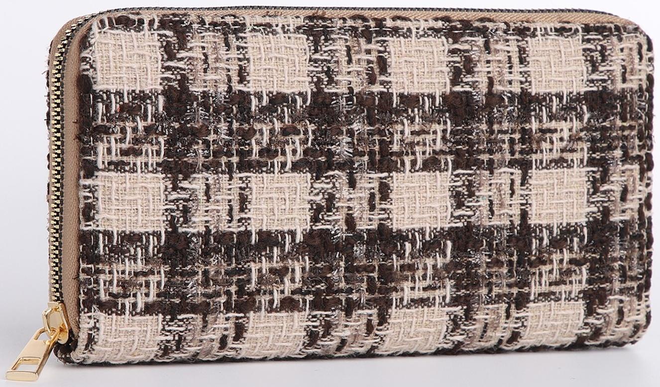 Кошелёк на молнии, цвет коричневый