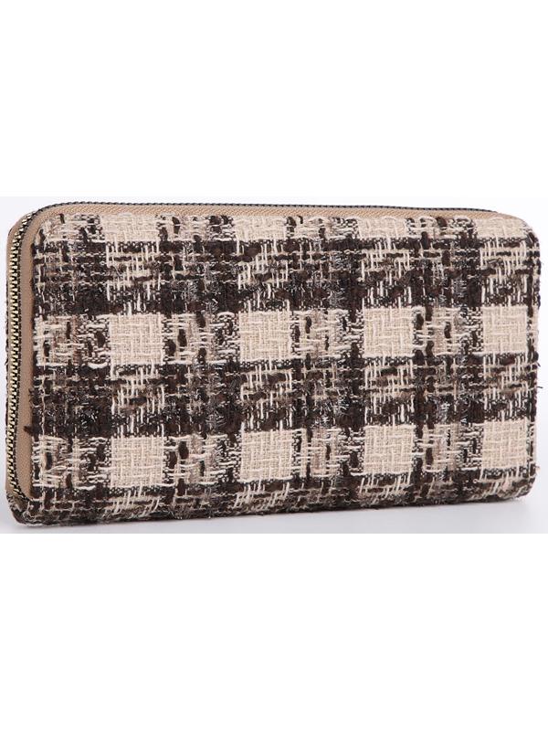 Кошелёк на молнии, цвет коричневый