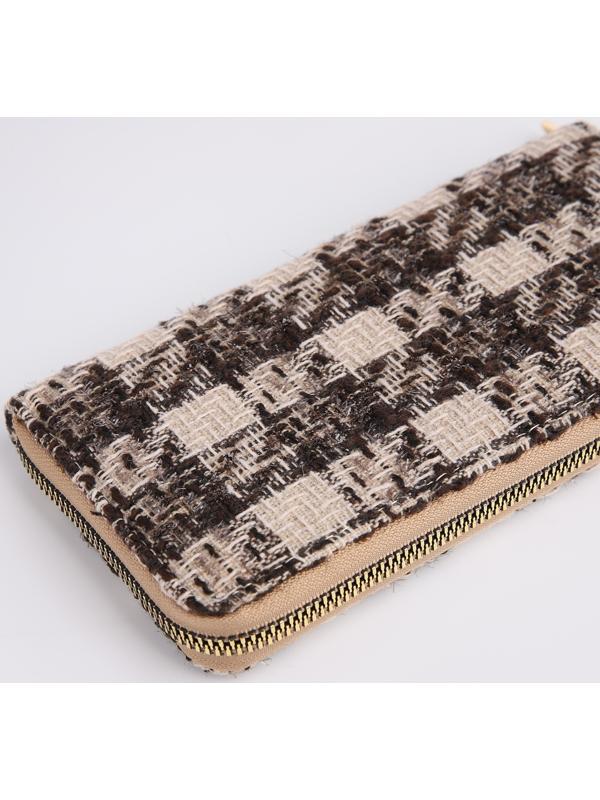 Кошелёк на молнии, цвет коричневый