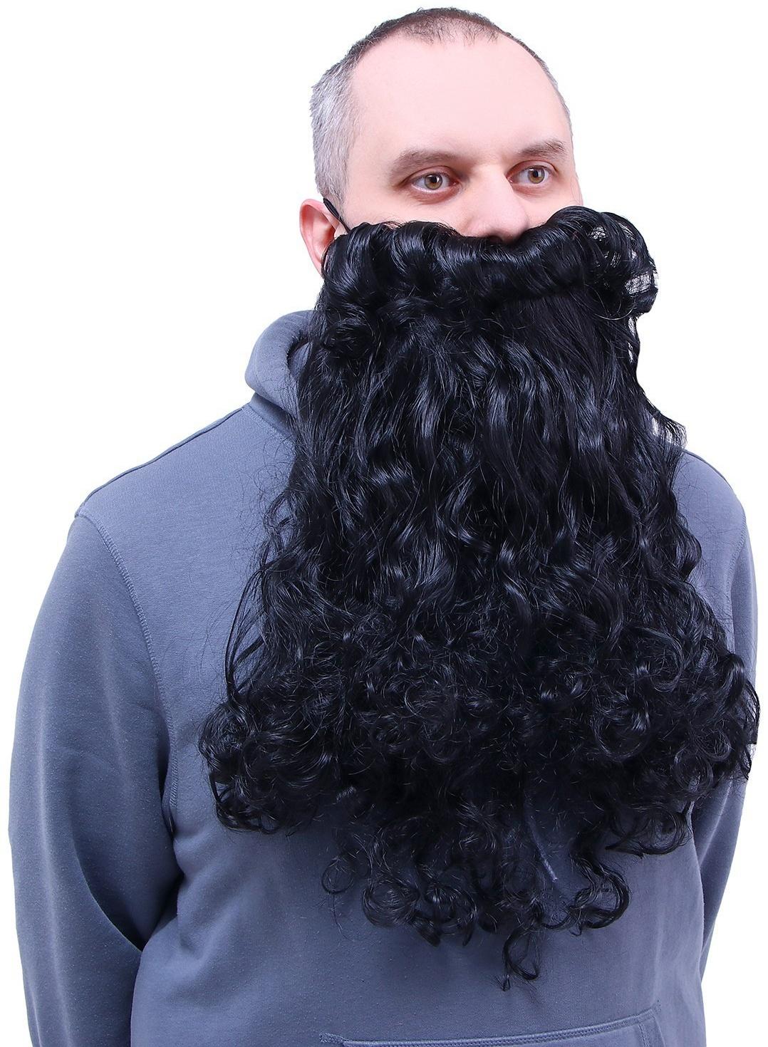 Борода, черная, 110 гр, длина 50 см