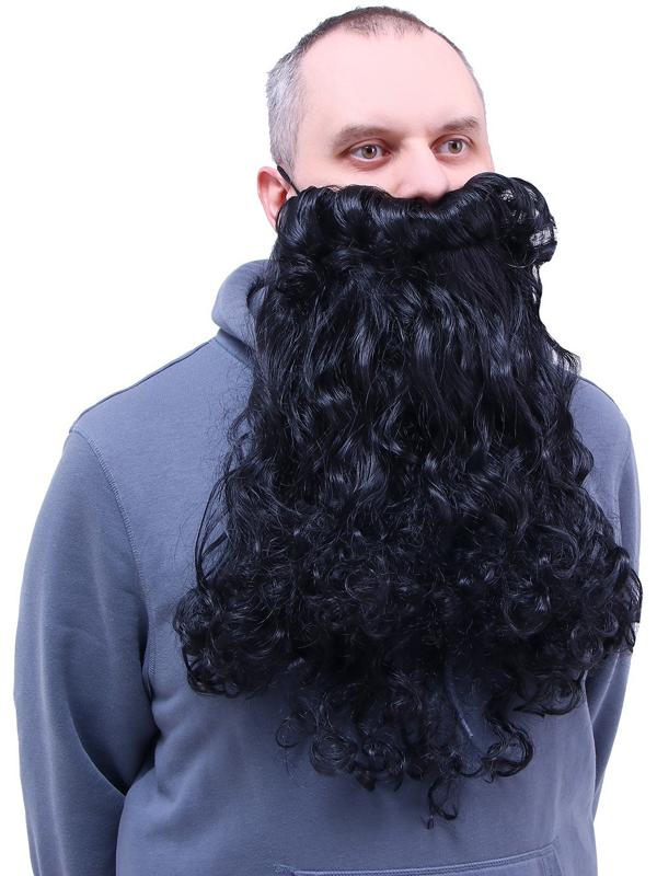 Борода, черная, 110 гр, длина 50 см
