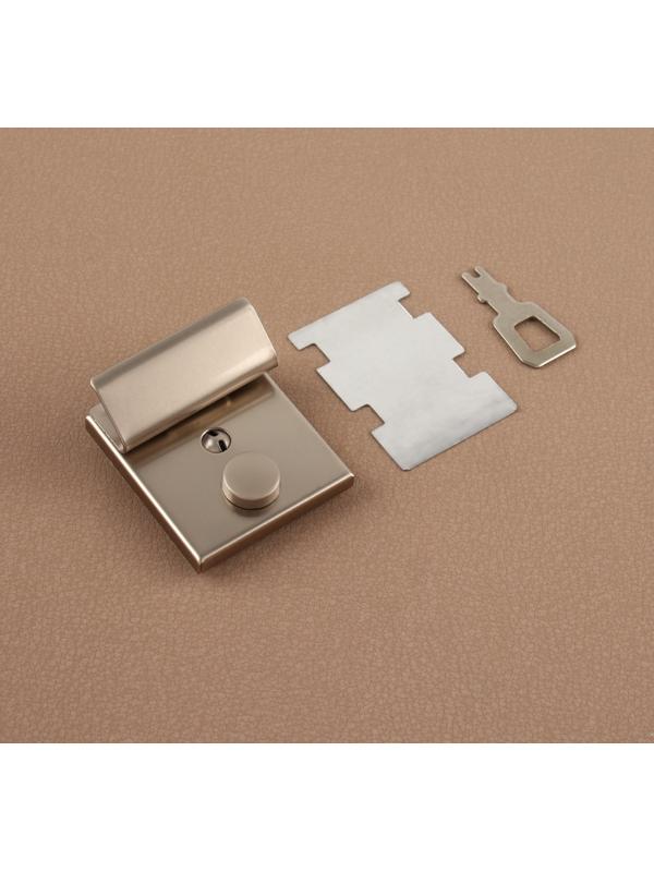 Застёжка для сумки, 3,8 × 4 см, цвет жемчужный серебряный